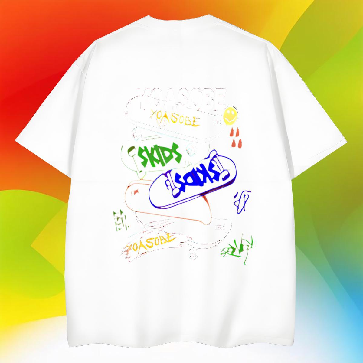 DIY T shirt letter Tops 230g Pure Cotton Street Casual Cool Custom Big Size Breathable Short Sleeve Tshirt for Man Woman