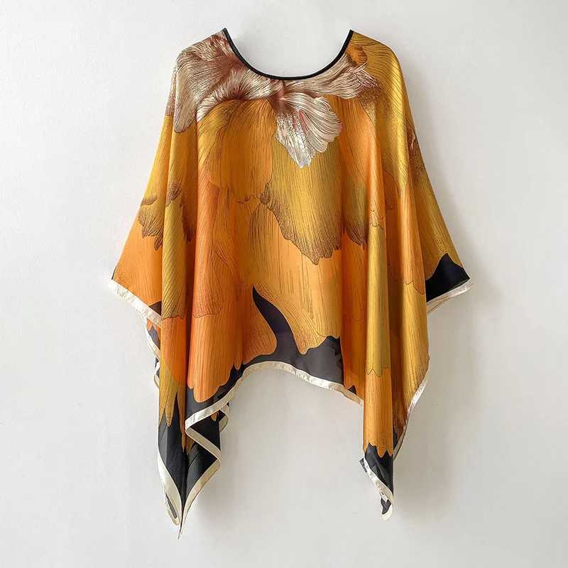2024 Shawls Summer Beach Sexy Womens Fashion Printed Chiffon Smoke Bikini Cover Loose Shirt Sunshine Comfortable Raincoat Hot W240810