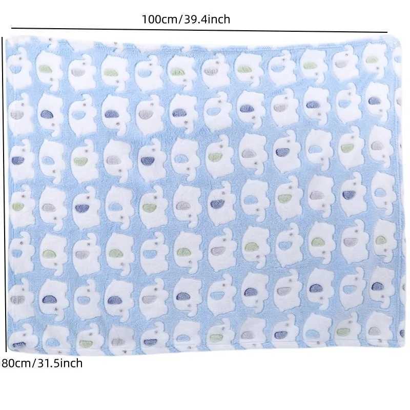 Cartoon baby blanket cute elephant baby product newborn elephant air conditioning blanket coral velvet pillow blanket dual-use blanketW240810