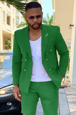 Mens Suits Summer Red Blazer Double Breasted Men With Short Pant Wedding Groom Prom Party Terno Masculino For Man Jacket 240812