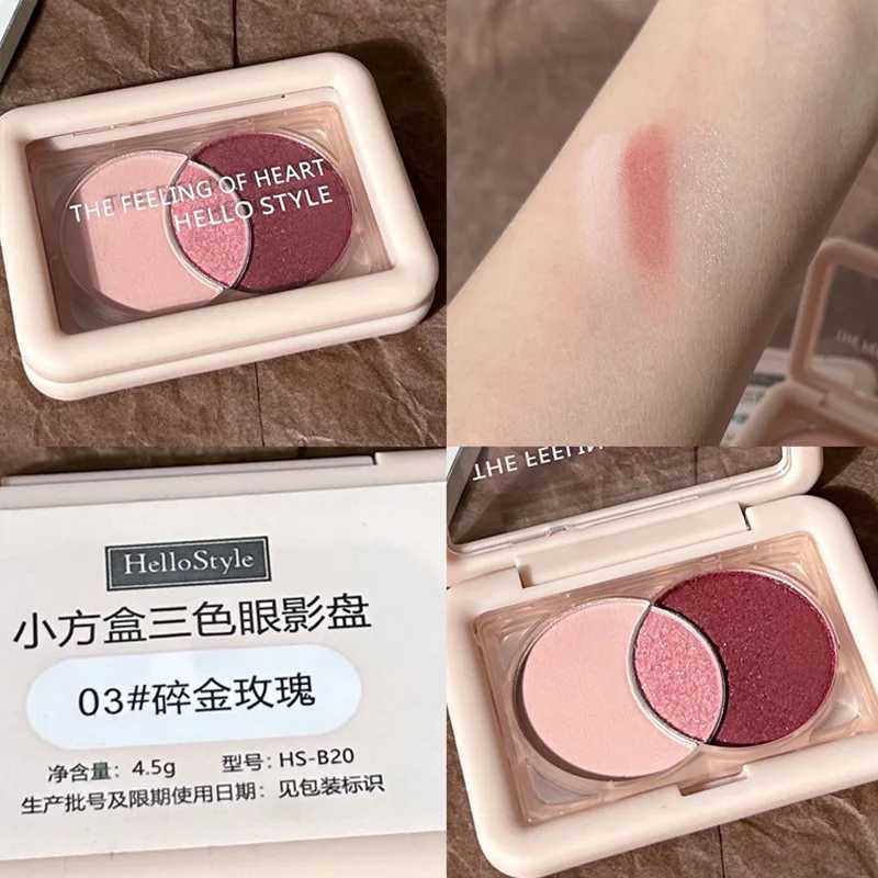 3Colors Eye Shadow Palette Pearlescent Shimmer Eyeshadow Small Square Box Matte Shadow For Eye Pigments Korean Makeup CosmeticsCL240812