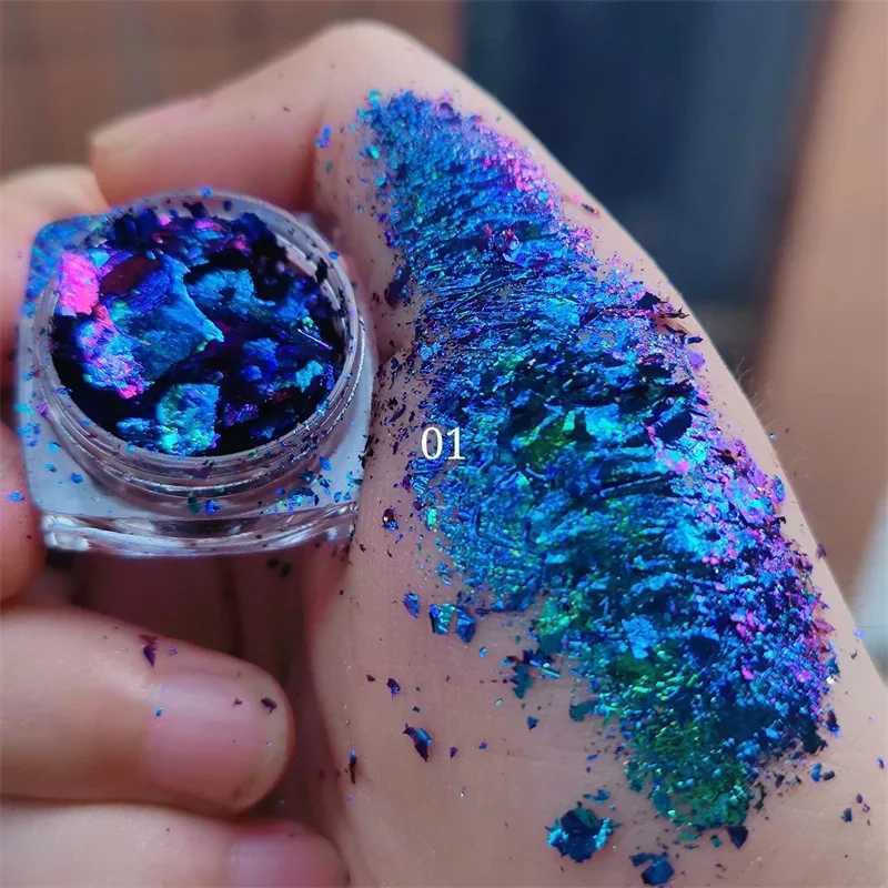 Ultra-Thin Waterproof Color Shift Holographic Eyeshadow Highlighter MultiChrome Shifting Pigments Duochrome Chameleon EyeshadowCL240812