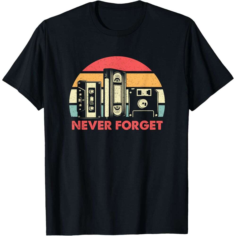 25ss Casual T shirt for Mens Never Forget T-shirt Cassette Tape VHS Computer Floppy Disk T-Shirt Tshirt Graphic Tee Tops Clothes Short sleeve Free shi
