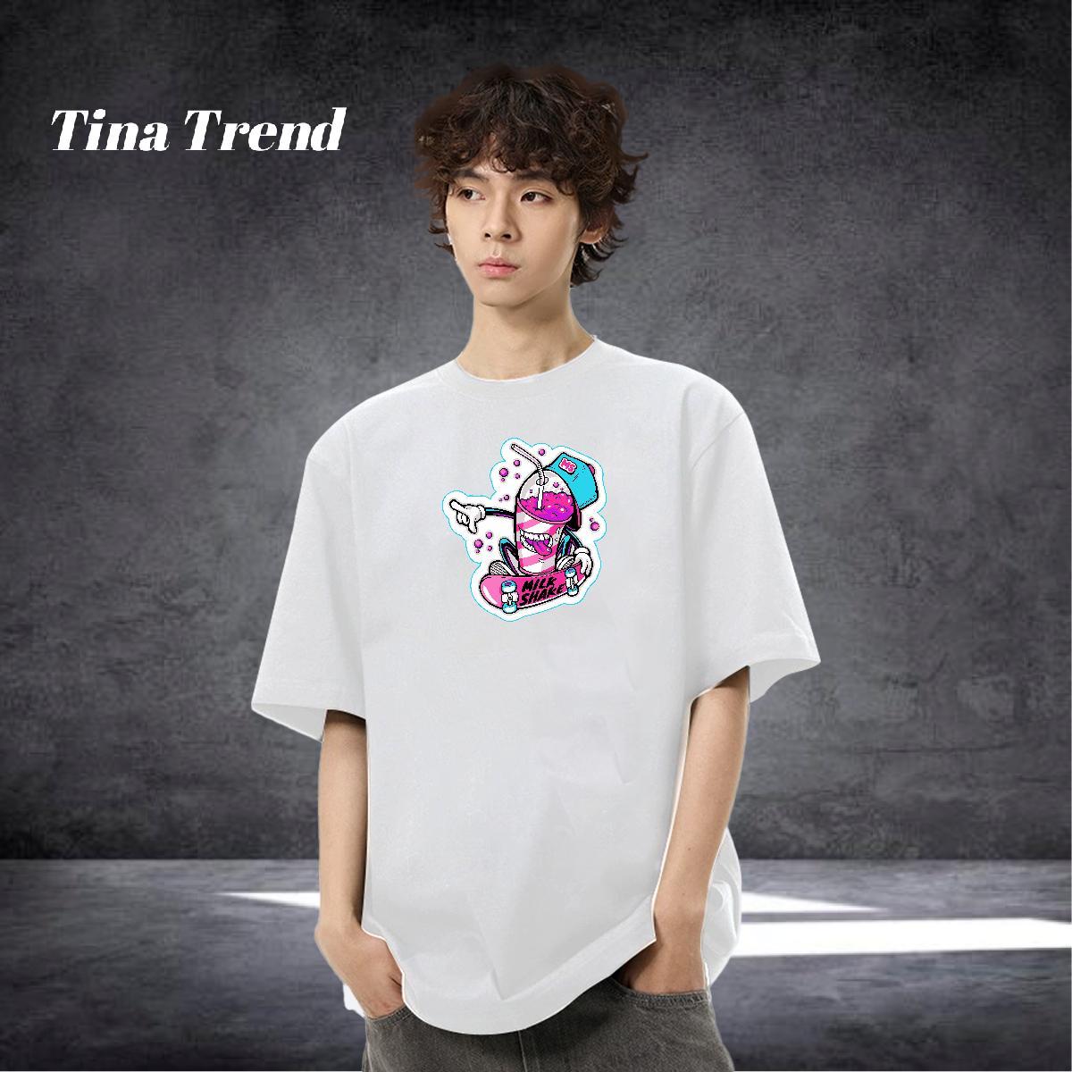 New Arrival Mens T Shirts skateboarding Tops 230g Cotton Casual Daily Wear TOP Quality Anime Print Crew Neck Breathable Men Tops Tees