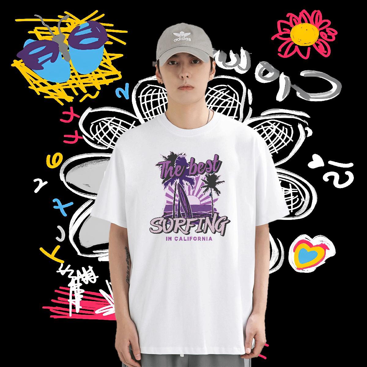 2024 DIY T-Shirts tree Clothings 230g Cotton Daily Wear Brand Skull Breathable Short Sleeve Men Tees