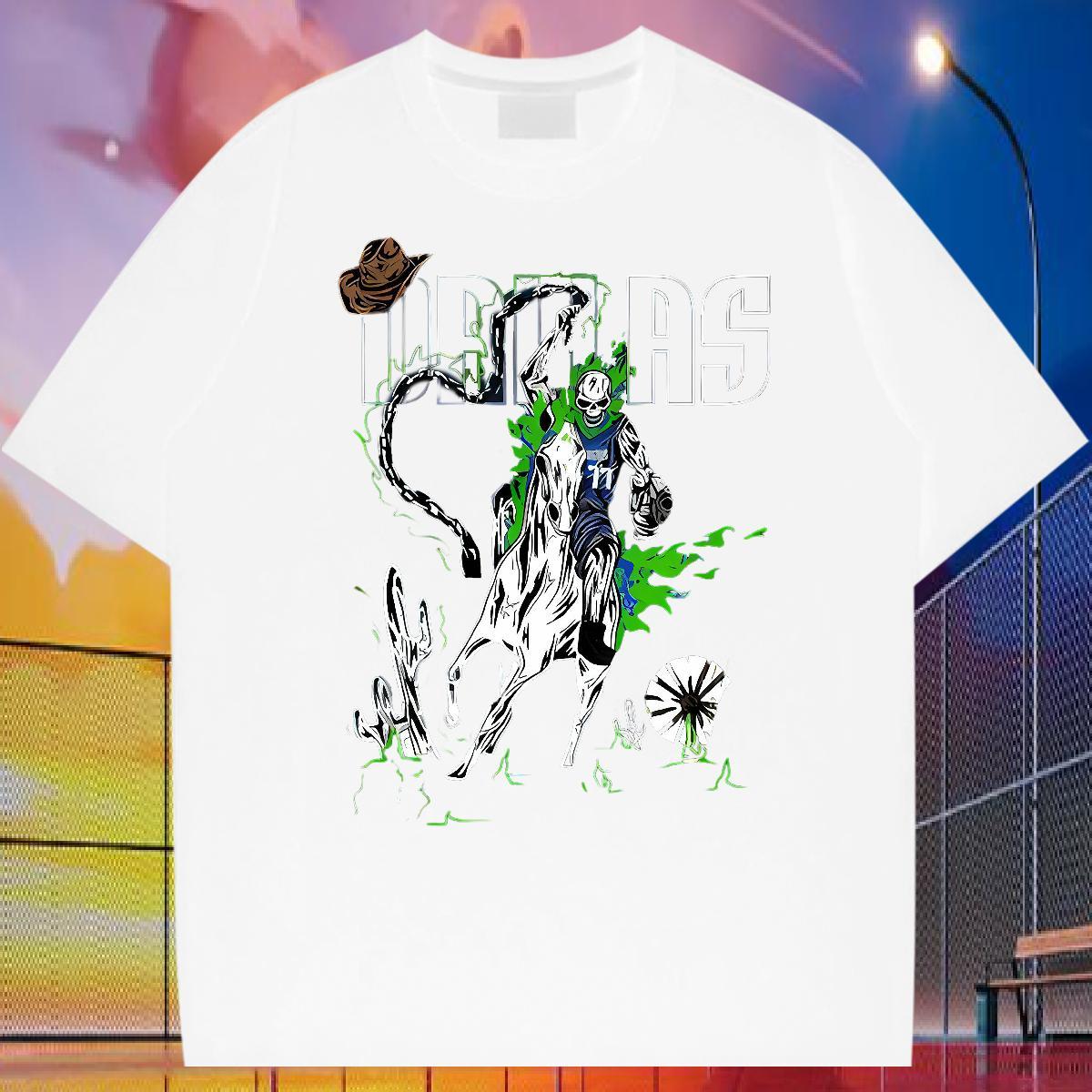 Fashion Men T Shirts skull Tops Tees 100% Cotton 230g Casual Comfortable DIY Breathable Tshirt for Man Woman