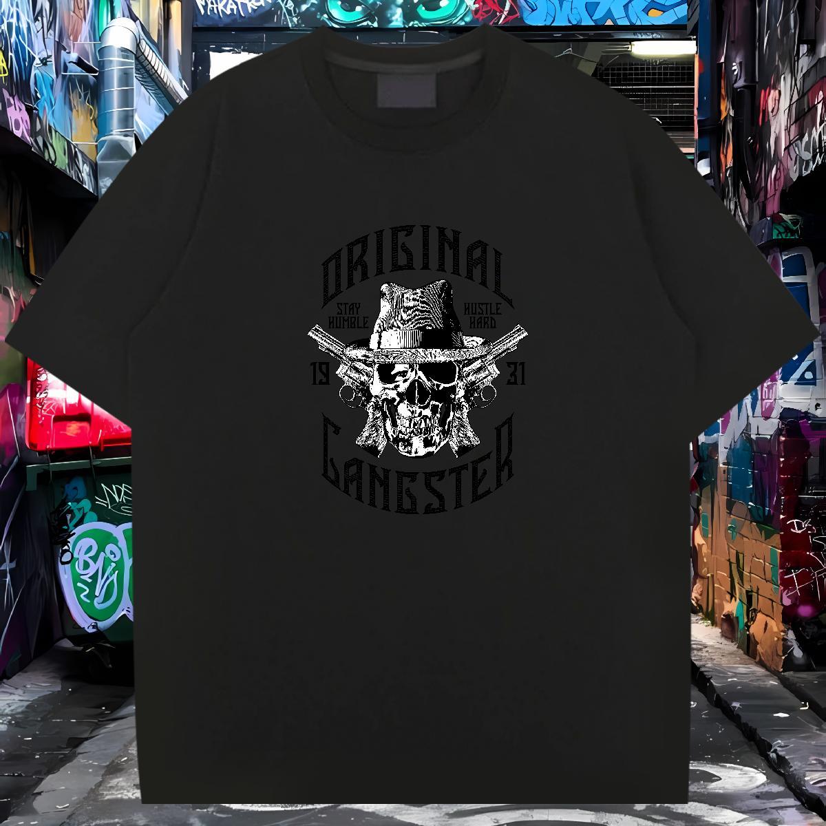 Factory Direct T-Shirts for Men skull Tees Shirts 230g Pure Cotton Summer Casual TOP Quality Plus Size Cartoon Breathable Short Sleeve Tshirts