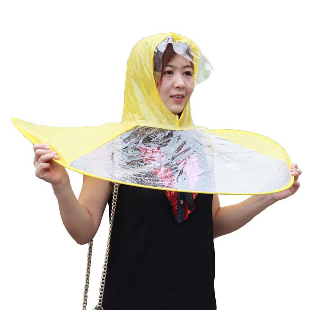 Creative Umbrella Cloak Shaped Children Adult Raincoat Transparent Collapsible Rain Gear for Students Children Man Y240810