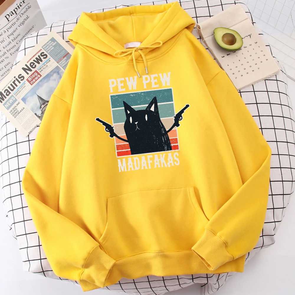 Pew Madafaks Cute Funny Printed Sweatshirt Men Autumn O-Neck Hooded Fashion Oversize Hoodies Fashion Casual TracksuitXJ240812