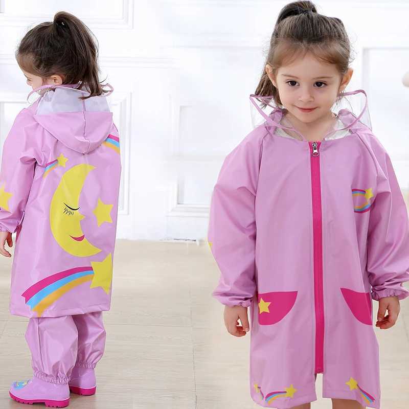 Fashion Toddler Rain Coat impermeable Children Rain Suitstudents Primary School Rain Coat Poncho Backpack raincoat for children Y240810