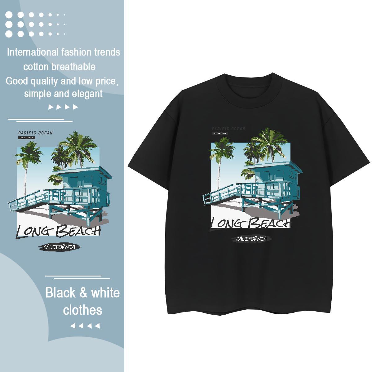 Classic T Shirt For Man House Breathable Hip Hop Black Oversized 100% Cotton 230g Men Clothes T-Shirt Wholesale Wear