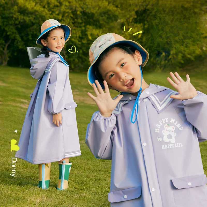 Childrens Raincoat Japanese Kindergarten Boys and Girls School Rainproof Clothing Waterproof Coat Cartoon Cute Raincoat Y240810