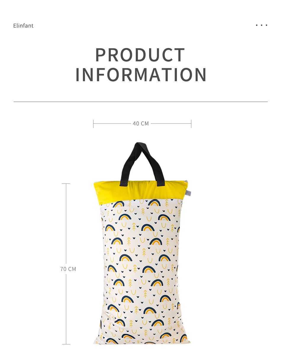 Elinfant 1 piece laundry room with two zippered waterproof diaper bags large hanging wet/dry paint bag used for inserting diapers W240812