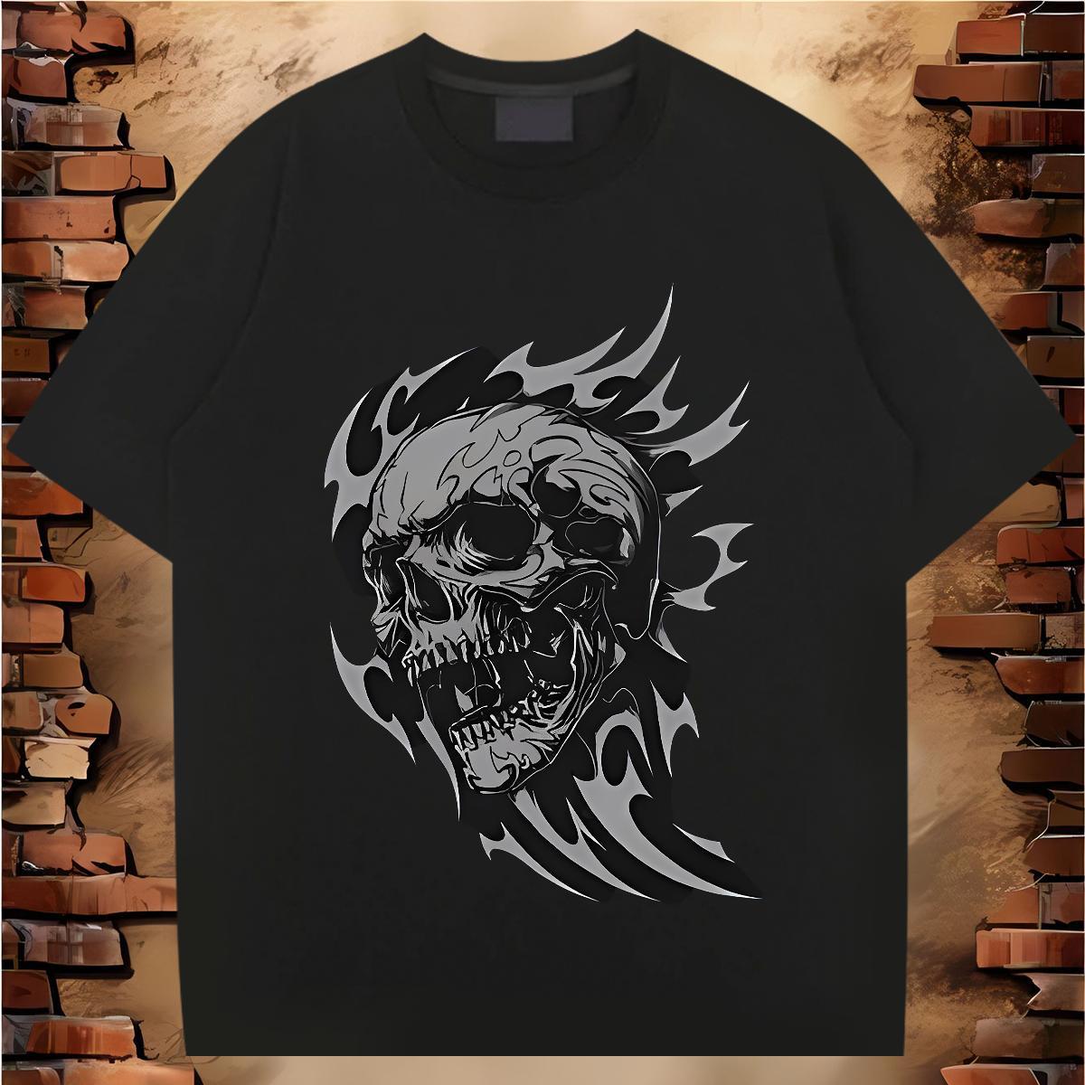 Customized T-Shirts halloween Clothings 100% Cotton 230g Street wear Hip Hop Cool Design DIY Short Sleeve Soft Men Clothes T-Shirt