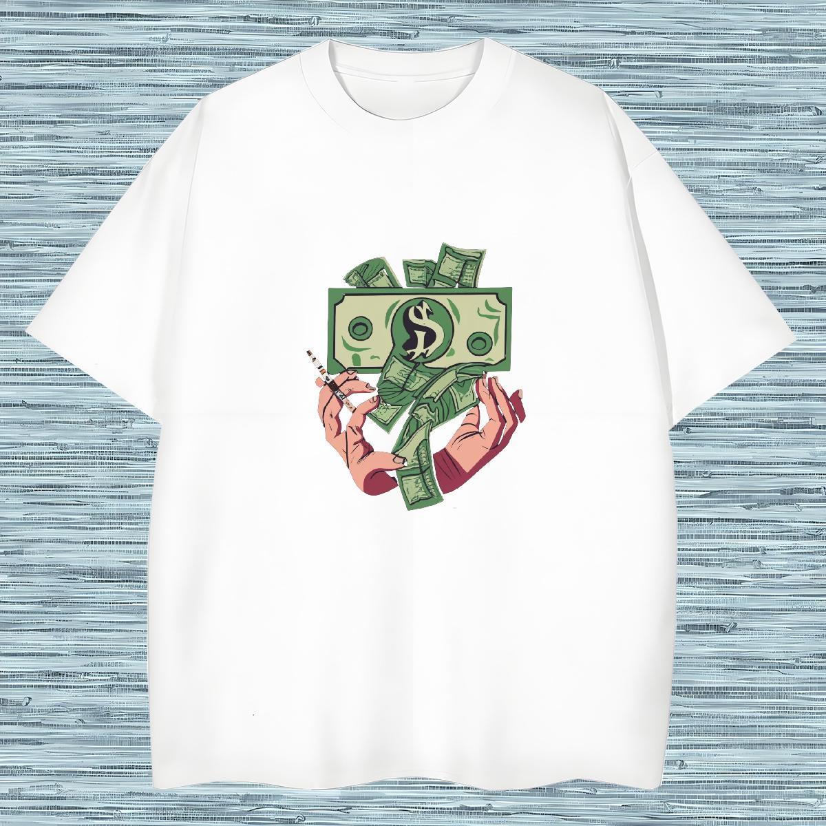 Classic Man T Shirts skull Tees 230g 100% Cotton Street wear Hip Hop Comfortable Customized Print Breathable Crew Neck Mens Tshirts