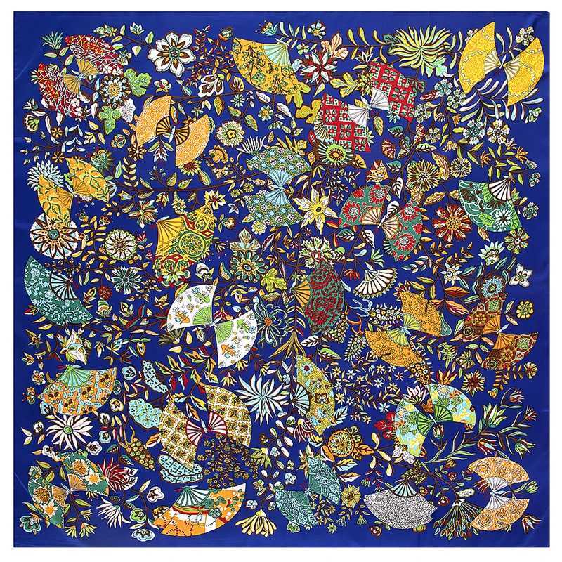 Luxury brand new pollen factory womens scarf twill silk square scarf Bandanna Kerchie womens cape scarf W240810