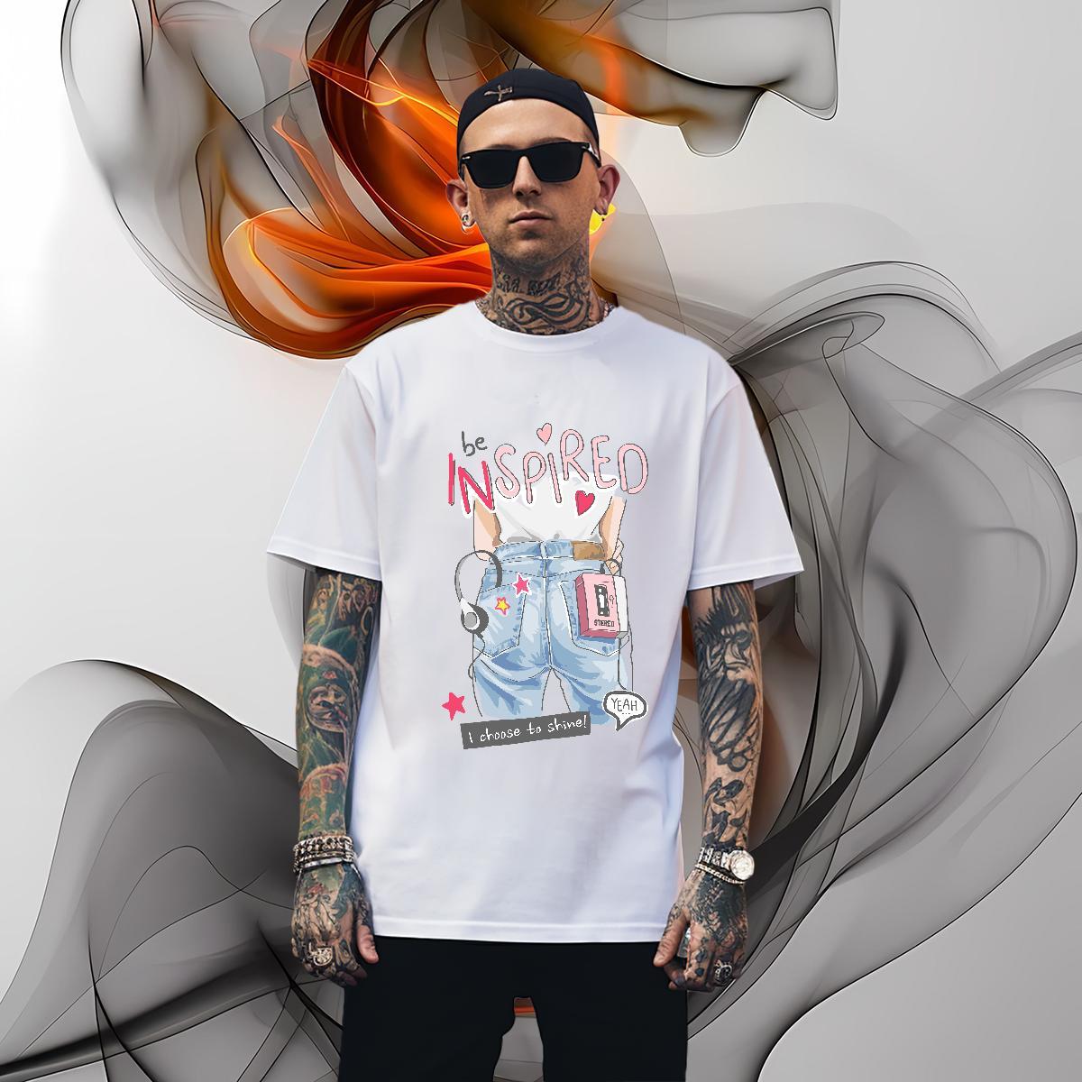 Fashion 100% Cotton 230g Man T Shirts letter Spring Summer Tshirts Clothes Breathable Short Sleeve Cool Design Floral Print