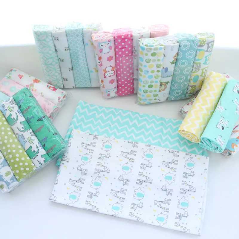 4 pieces/pack 76x76cm 100% cotton flannel diapers ultra soft receiving baby blankets newborn packaging printing blankets exchanged bed sheetsW240810