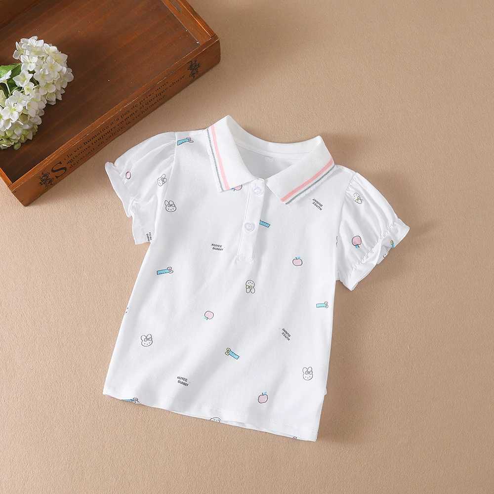 Baby Girls Summer Shirt 2024 New Kids Cotton Short Sleeved Clothes Kids Polo T-shirt Baby Turn-Down Collar ClothesXJ241225