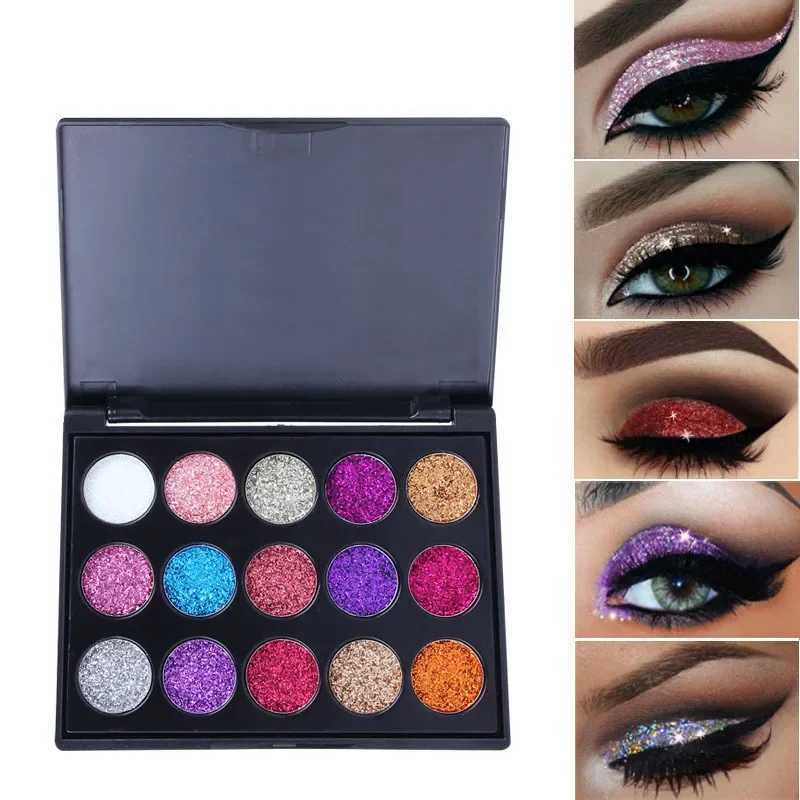 CmaaDu 15 Color Diamond Crumbles Naked Eye Shadow Metallic Glitter High-Intensity Technicolour Makeup Eyeshadow Palette ColourCL240812