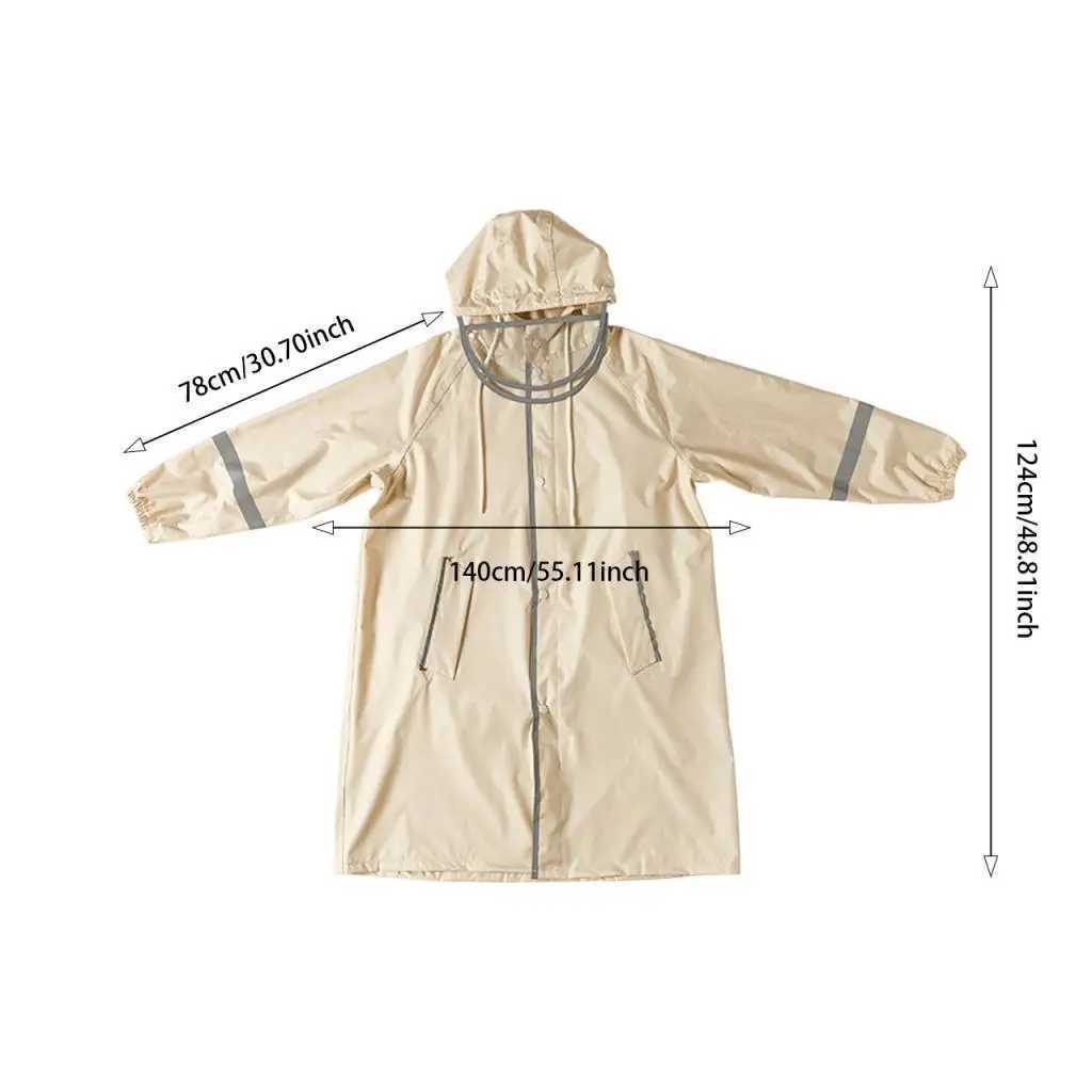 Kids Rain Coat Waterproof Rain Jacket with Pockets Outwear Reusable Portable Rainproof Hooded Raincoat for Boys Girls Students Y240810