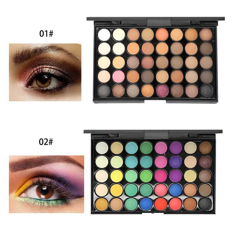 Eye Makeup Nudes Palette 40 Color Matte Eyeshadow Sparkling Powder Eye Shadows Brush Set Stamp PaintW241212