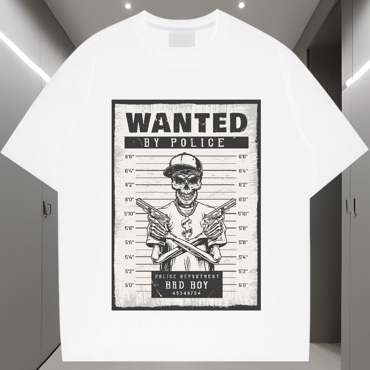Classic T shirt skull Tops 230g Cotton Street Wear Comfortable Plus Size Custom O-Neck Short Sleeve Mens Tshirts