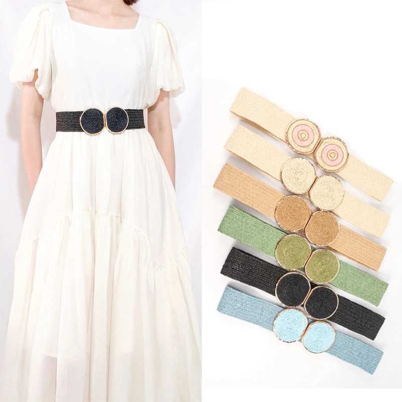 Belts Wide grass band elastic band tight corset shape womens waist belt decorative band Y240810JKHE