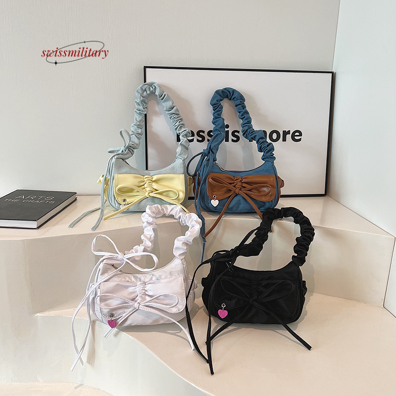 Korean version washed denim handbag for women in spring/summer 2024, new niche underarm bag, stylish one shoulder crossbody bag H812#33
