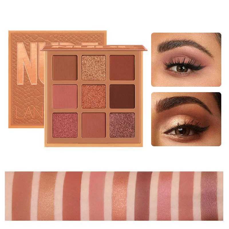 9-color nude eye shadow powder makeup palette matte shimmer eye shadow pigment makeup new warm earth color eye shadowW241212