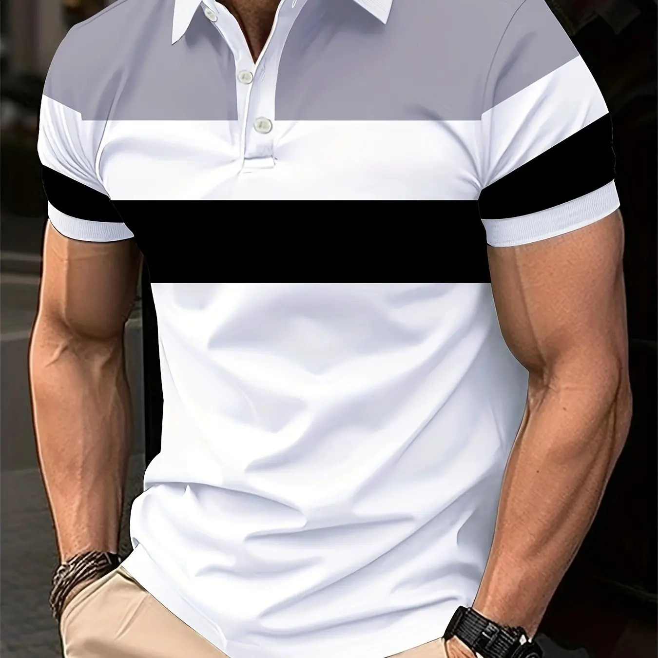 Business Classics Mens Polo T Shirt Summer Print Short Sleeve Golf Wear Casual Buttons Pullover TShirt Male Oversized Clothing 240810
