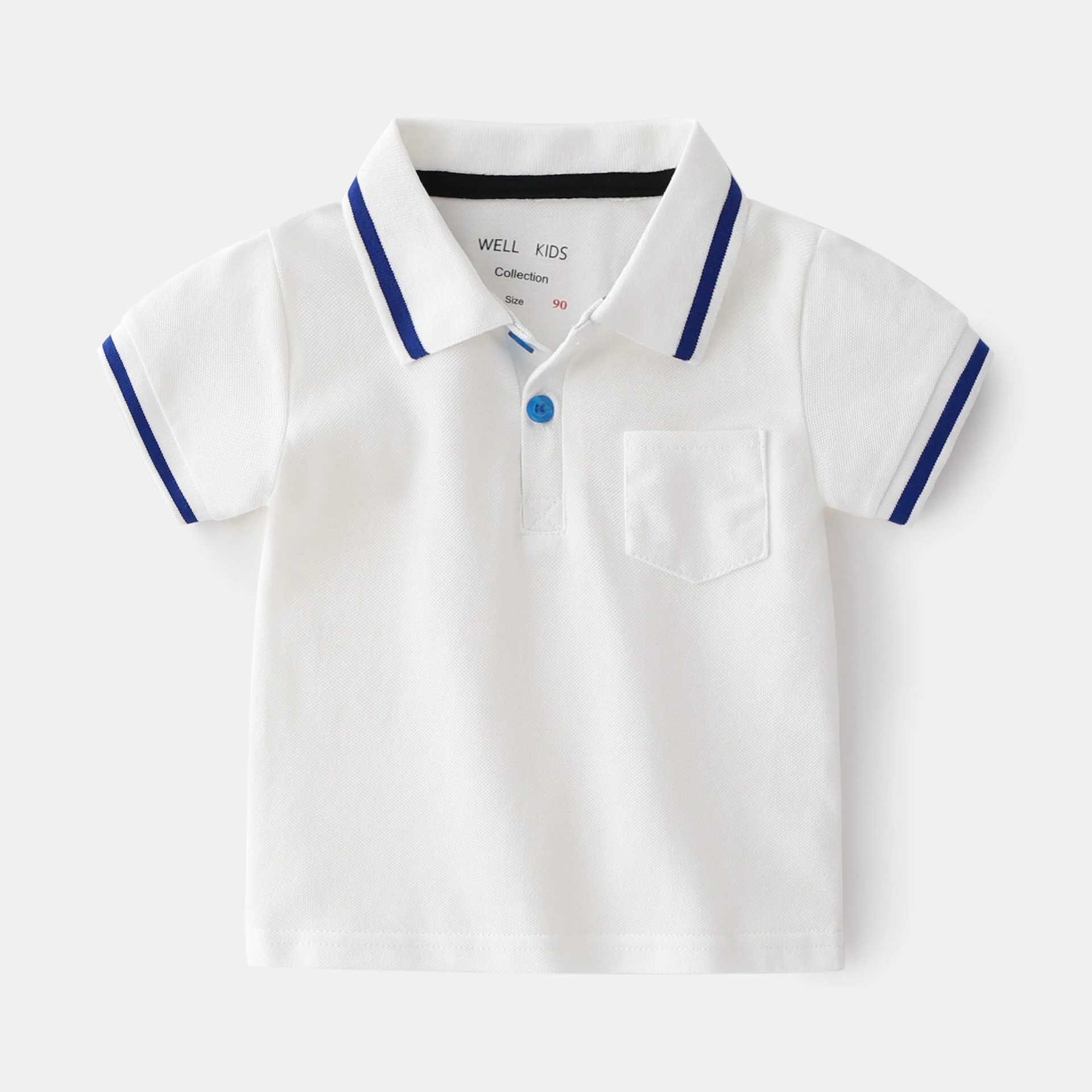 New Summer Baby Boys Polo Shirts Children Clothes Short Sleeve Kids Shirt Kids Toddler Girl Boy Striped Polo Shirt Tops TeeXJ241225
