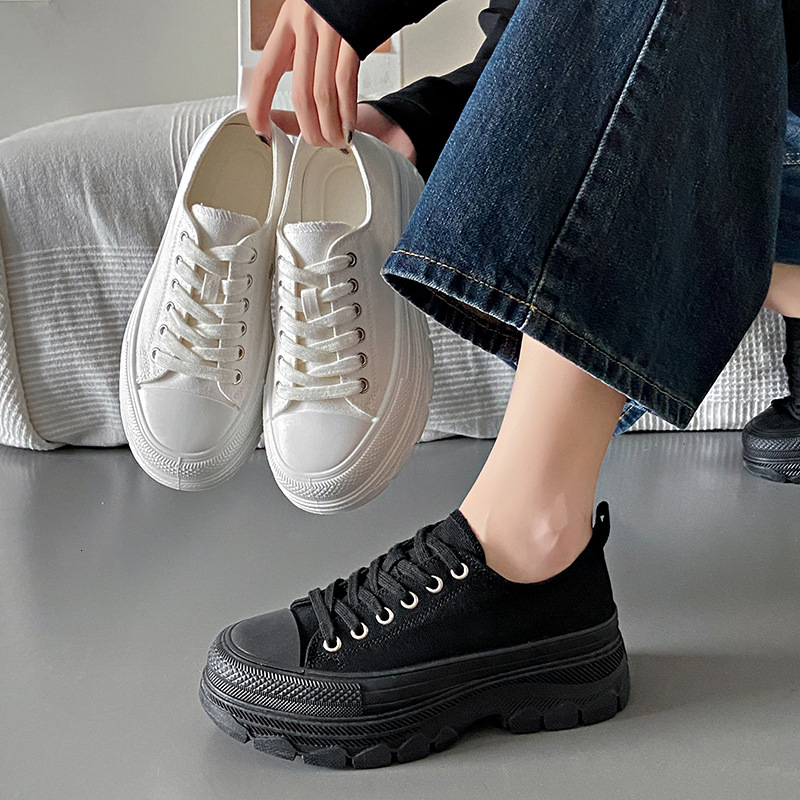Ddmysports Instagram Trendy Korean Canvas Spring New Breathable Student Board Elevated Casual Shoes For Women BR Outdoor