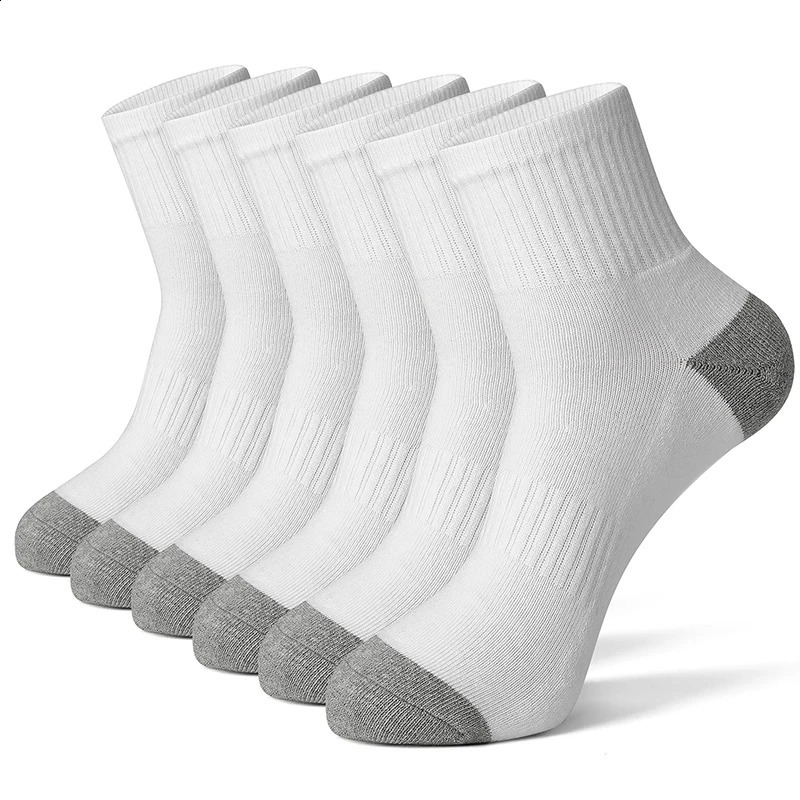 Men's Breathable Cotton Running Crew Socks - 612 Pairs, Middle Tube, High Quality, Casual Sports Socks