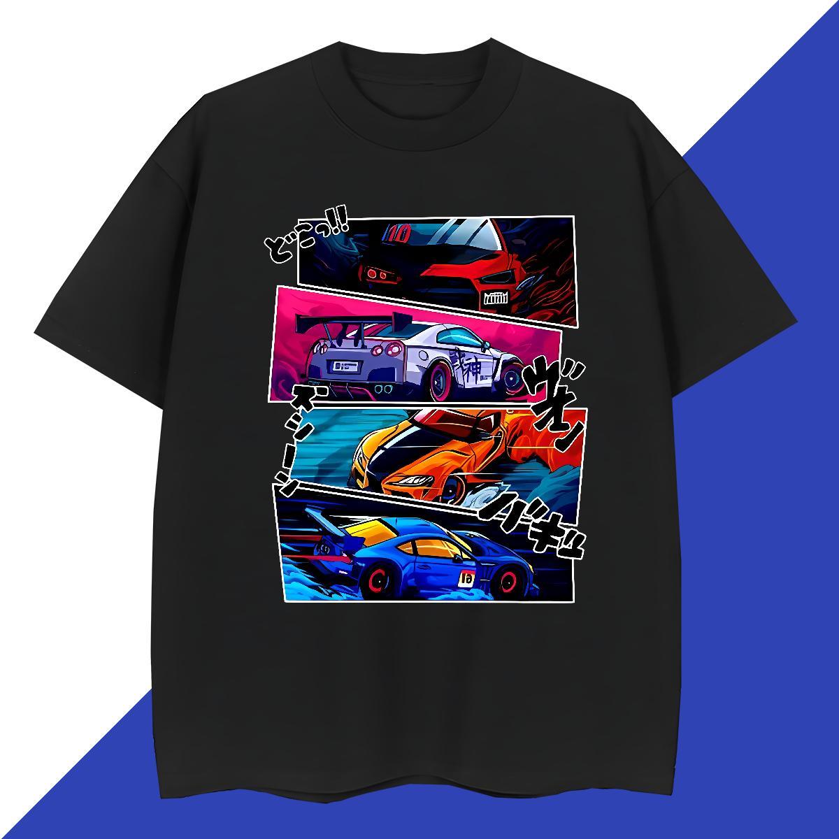 Free Shipping Men Tops Tees car 230g Cotton Beach Short Sleeve Soft T shirt Custom Anime New Arrival Clothings