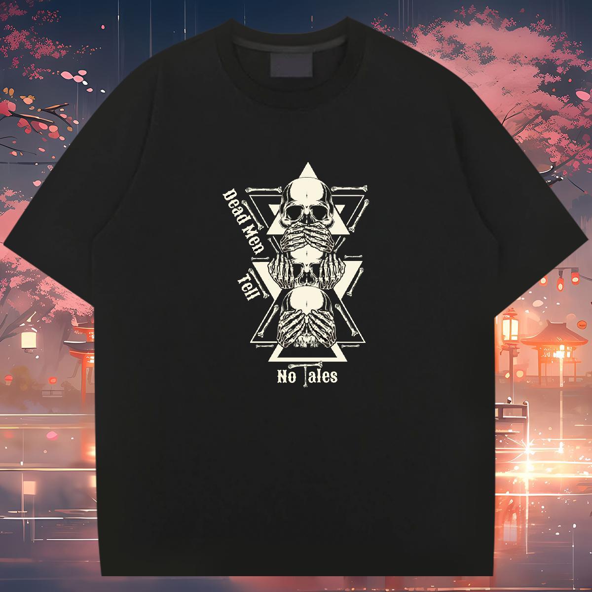 2024 Man T Shirts skull Polos 100% Cotton 230g Sport Brand Oversized Pure Cotton Men Tshirts