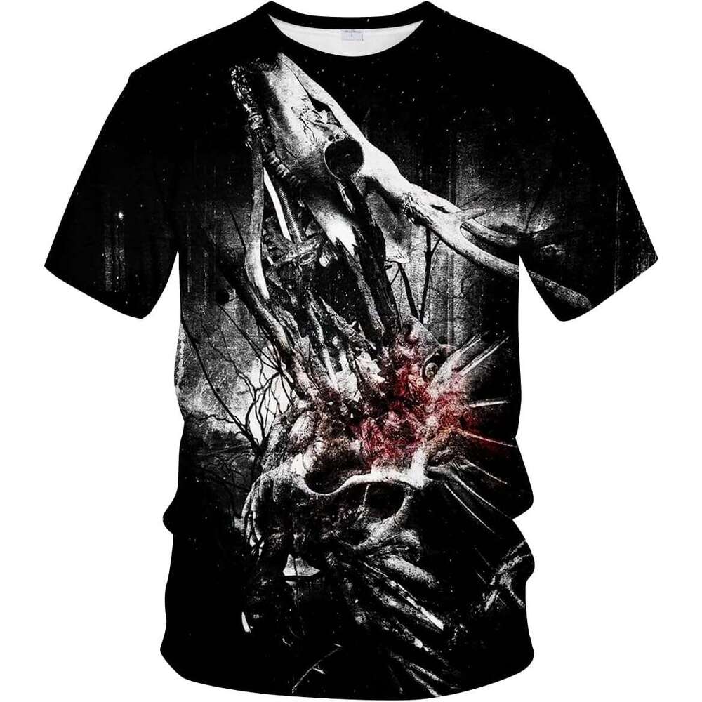 Halloween Mens T shirt Shirt 3D Printed Skull Round Neck Short Sleeve T-Shirt shirts tshirt graphic tee Casual tops summer clothes Short sleeve 2025
