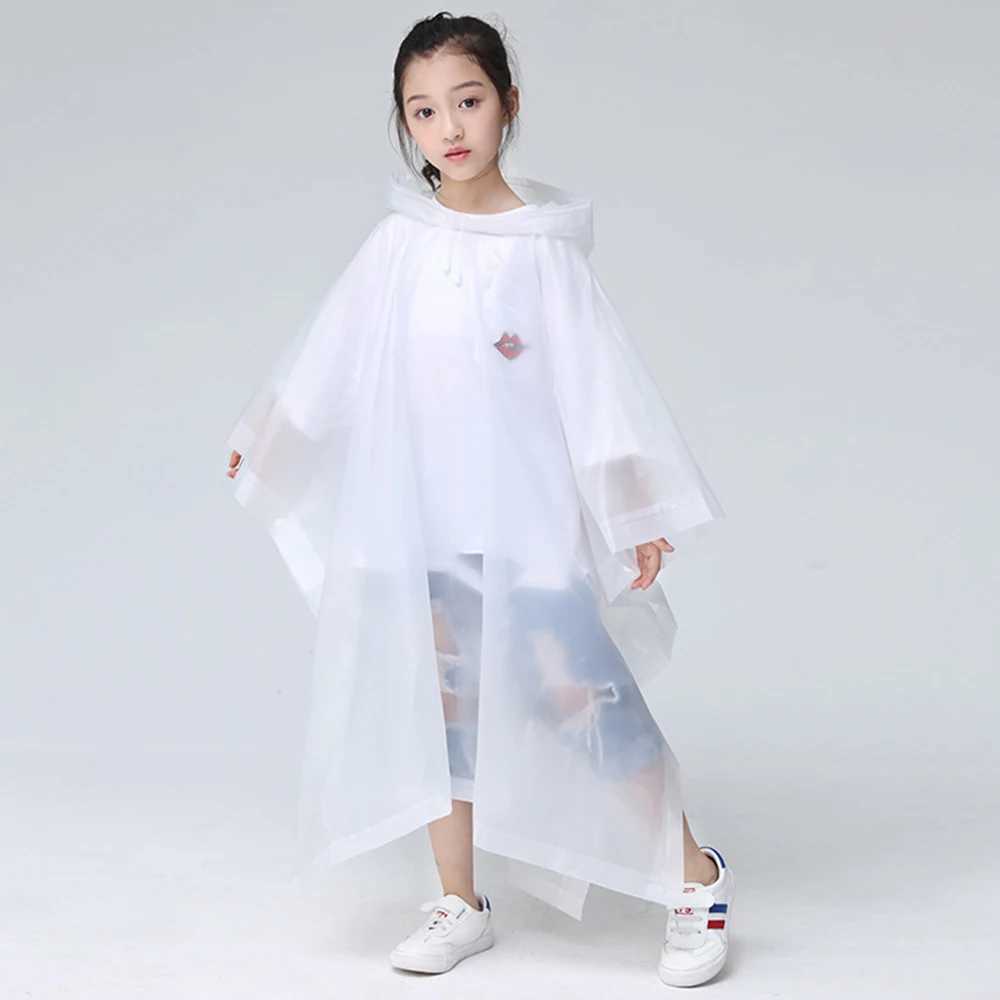 Non-disposable Rain Jacket Rain Ponchos EVA Thickened Waterproof Adult Men Women Children One-Piece Raincoat For outdoor Hiking Y240810