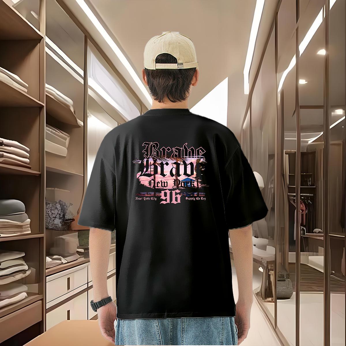 Fashion Designer T shirt letter Top Tees 100% Cotton 230g Spring Summer High Quality DIY Printed Breathable Soft Men Clothes T-Shirt