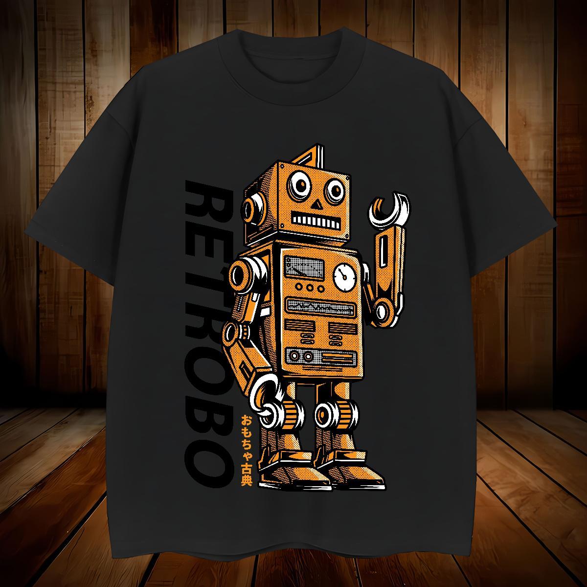 High Quality robot T shirt Sport Men Clothes T-Shirt 230g Pure Cotton 2024 Designer Breathable Short Sleeve Custom Printing Tops Tees