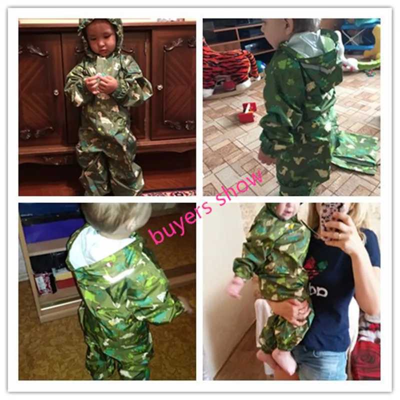 Dinosaur Boys Raincoat For Children Hood Waterproof Rain Coat Jumpsuit Rainsuit Students Baby Raingear Y240810
