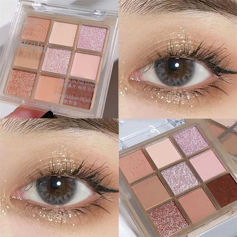 DIKALU New Nine-color Eyeshadow Palette White Pearly Glitter Eyeshadow Shiny Eye Shadow Matte Acrylic Eyes Makeup Palette MakeupCL240812