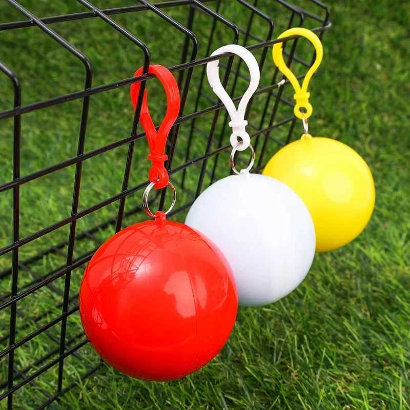 10/1PCS Disposable Raincoats Ball Portable Keychain Rain Coat Balls Outdoor Camping Emergency Coat Waterproof Rain Ponchos Cloak Y240810