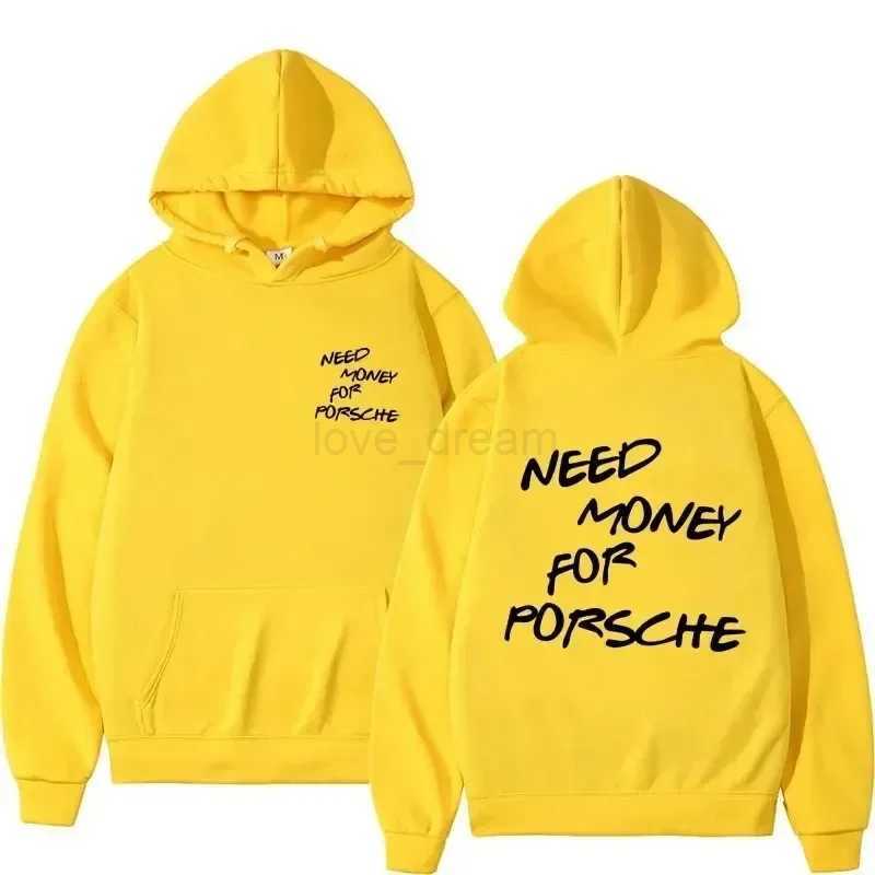 2024 Funny Need Money Letter Print Hoodie Fashion Design Mens Womens Sweatshirt Fleece Oversized Couples Casual HoodiesXJ240812