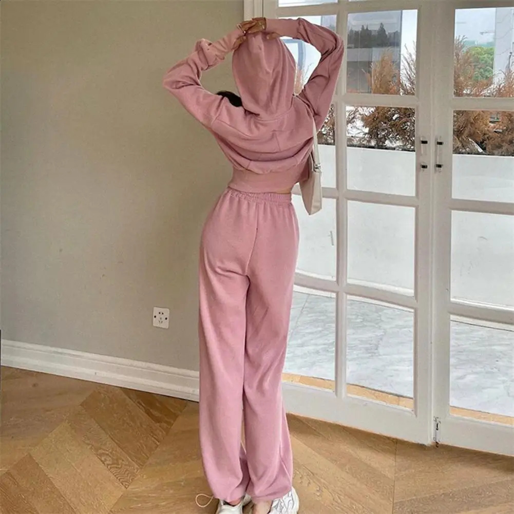 Double Zippers Knitted Suit Women Sweater Slit Casual Pants Winter Loose Two-Piece Set Woman Tracksuit 240809