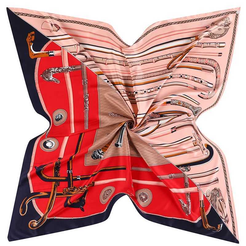 130cm Luxury Brand Square Scarf Big Bandana Twill Silk Scarf Womens Kerchief Fashion Design Shawl Echape Womens Scarf W240810