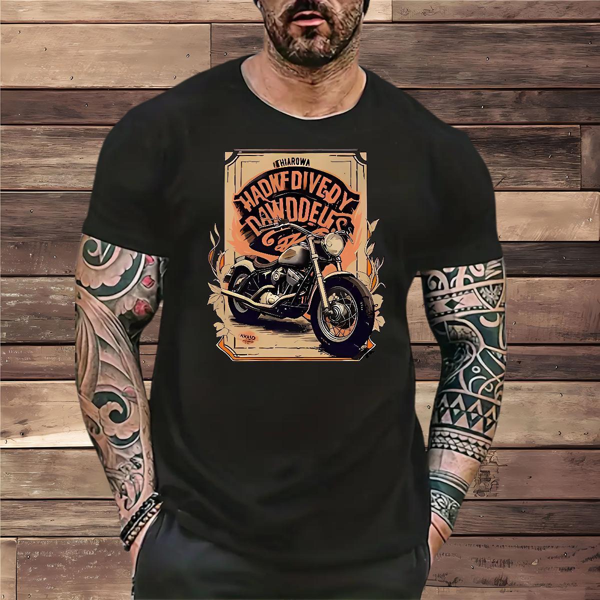 2024 230g Pure Cotton T shirt Motorcycle Summer Casual Tshirt for Man Woman Tees Shirts Breathable Classic Black White