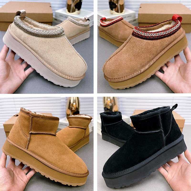 Tazz Slippers Designer Boots Womens Tasman Slipper Fur Slides Classic Ultra Mini Platform Boots Suede Wool Winter Ladies Fashion Ankle Booties US 4-13