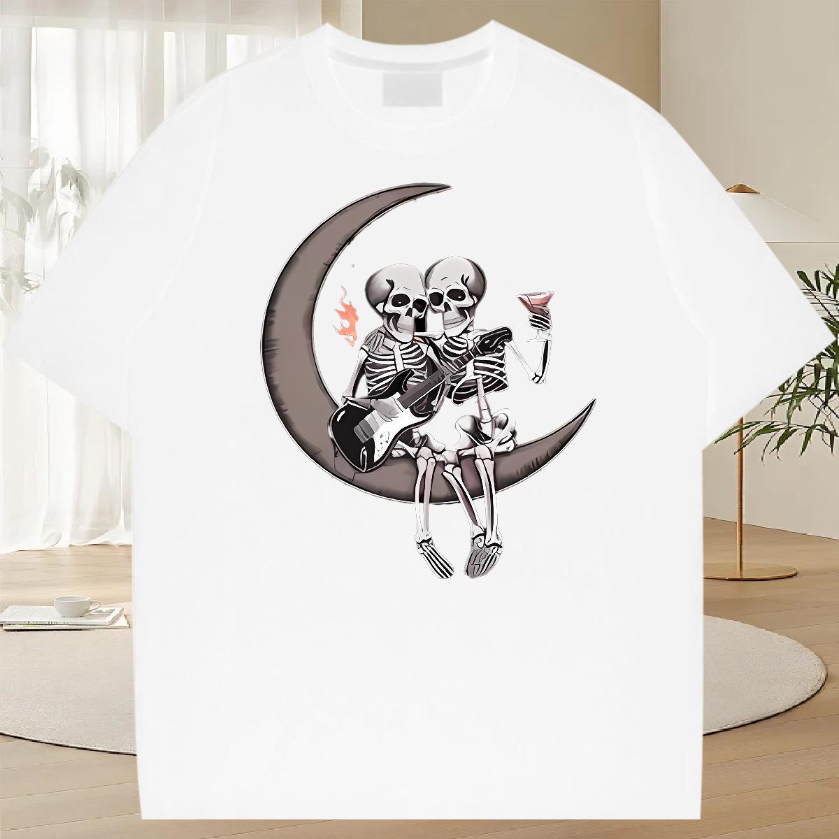 Free Shipping Men T Shirts moon Tops Tees 100% Cotton 230g Casual Daily Wear Designer Custom Print Oversized Breathable Crew Neck Tshirt for Man Woman