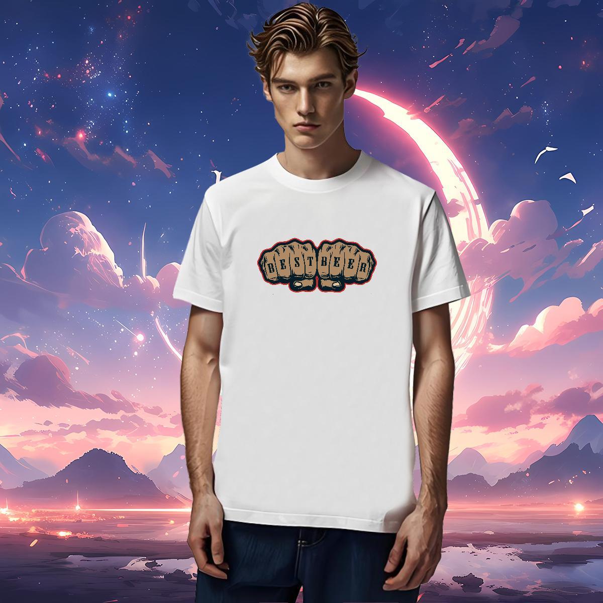 T Shirt For Man 230g 100% Cotton hands Hip Hop Breathable Short Sleeve Custom Printing Men Tees Designer High Quality Tops